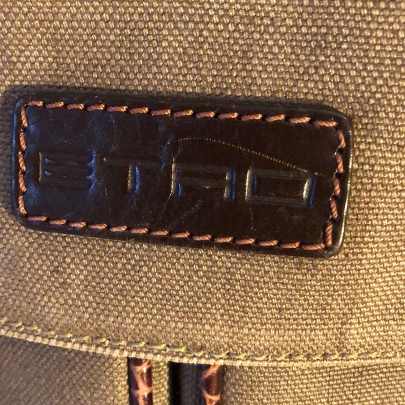 ETRO Unisex Sturdy Canvas Messenger Bag, storage, wide adjustable strap, pockets - Picture 8 of 17